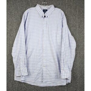 Stafford Button Down Shirt Mens XXL Gingham Coolmax Regular Fit Long Sleeve